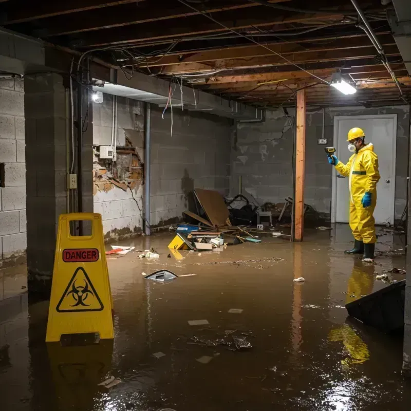 Flooded Basement Electrical Hazard in Hardin County, IL Property